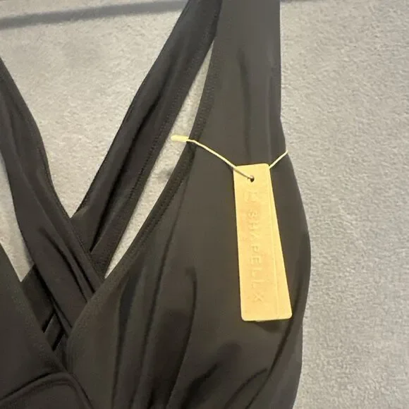 Black Cross-Back Women Swim One Piece - Picture 9 of 14